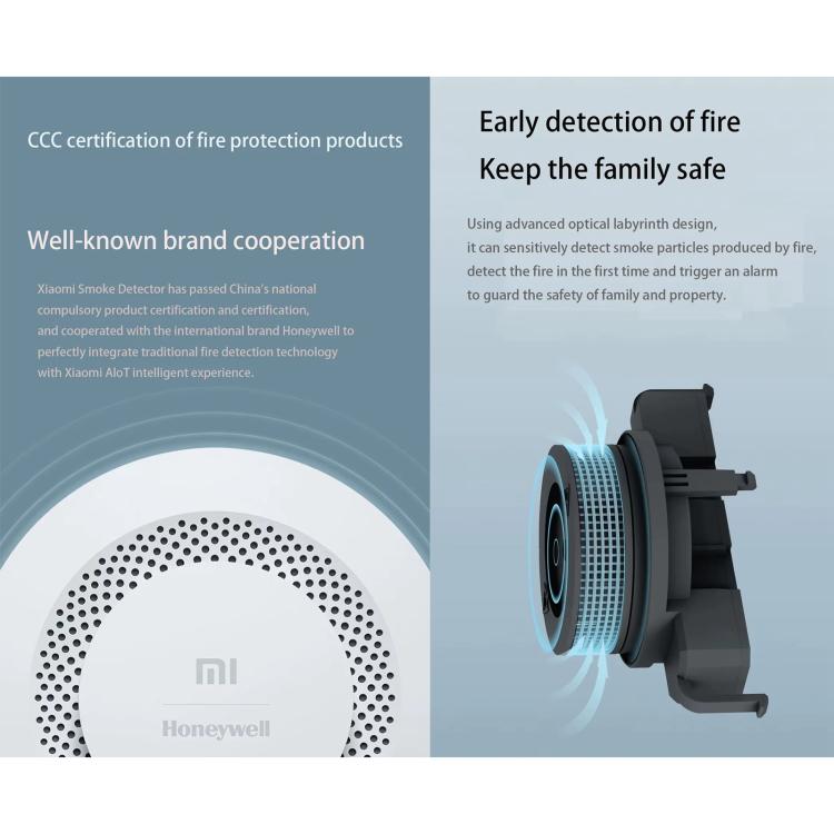 Original Xiaomi Honeywell Smart Fire Alarm Smoke Detector Alarm, Work with Xiaomi Multimode Smart Home Gateway 2 (CA1001) Mihome APP Control, APP Control Original Xiaomi Honeywell Smart Fire Alarm Smoke Detector Alarm, Work with Xiaomi Multimode Smart Home Gateway 2 (CA1001) Mihome APP Control, APP Control